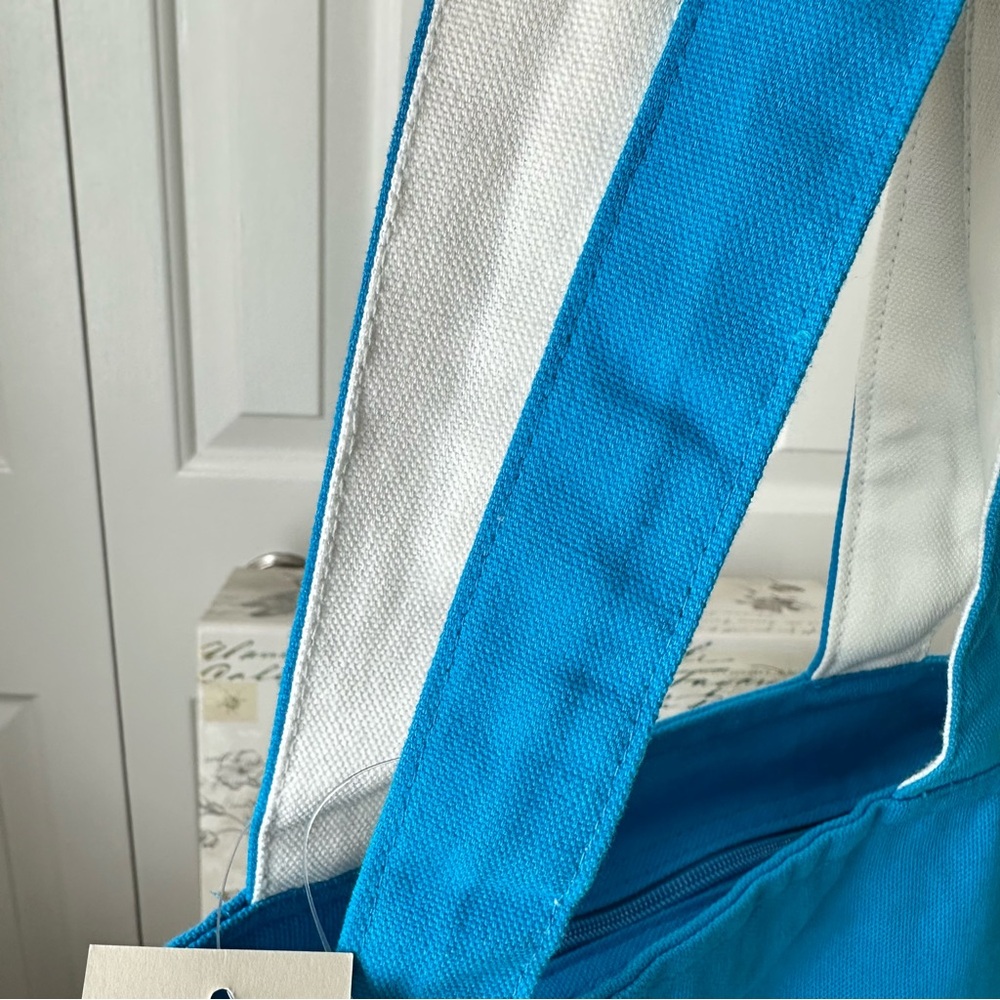 Radley London Large Zip Top Blue Tote Bag in Vibrant Azure Climbing Rocks - Picture 12 of 15